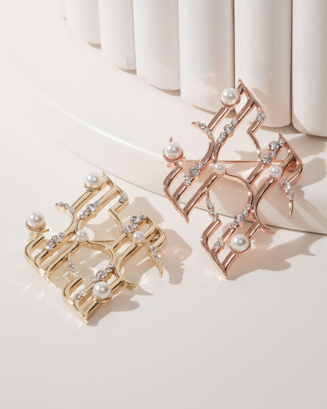 MONOGRAM BROOCH 1 - ROSEGOLD